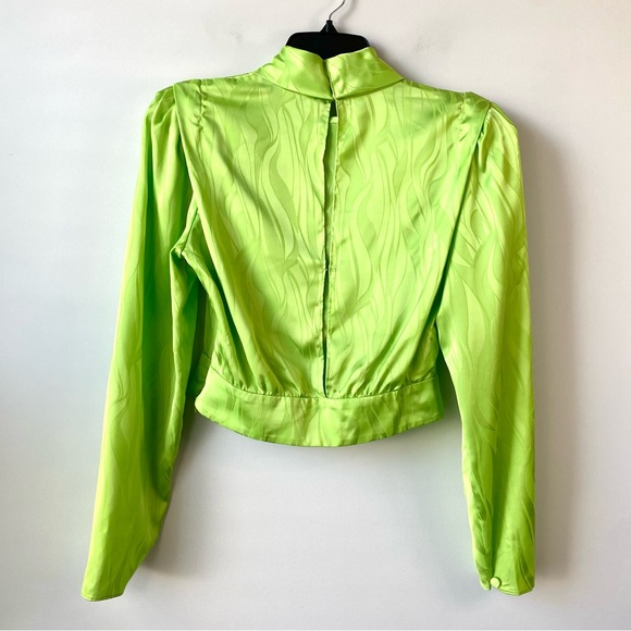 Ronny Kobo Kaira Satin‎ Open Back Top Green 4 - Picture 8 of 10